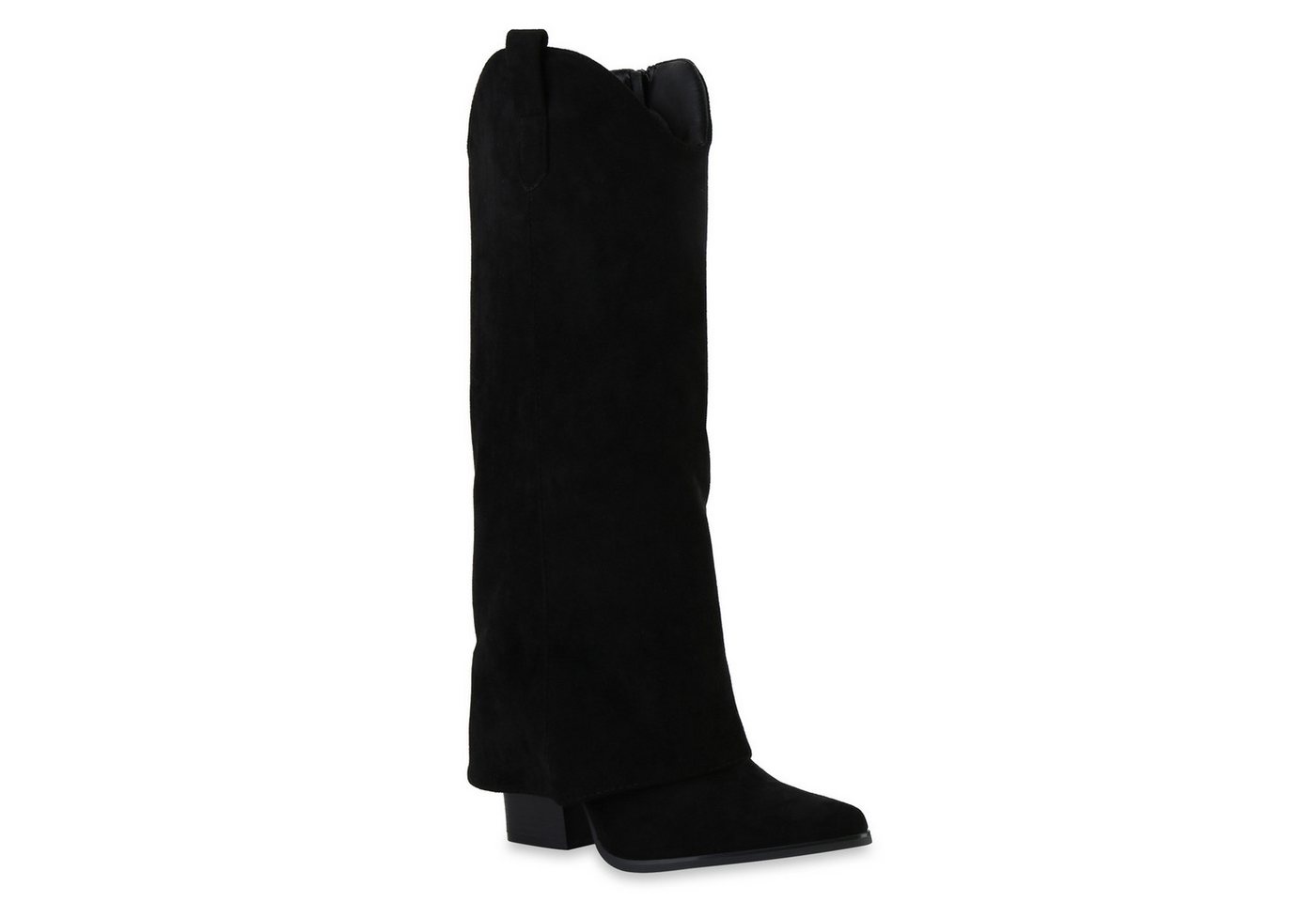 VAN HILL 841893 Cowboystiefel Damen Leicht Gefüttert Cowboystiefel Stiefel Holzoptikabsatz Schuh