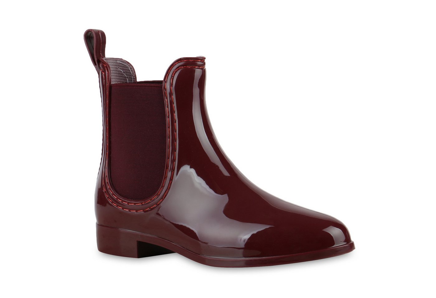 VAN HILL 902282 Gummistiefelette Damen Lack Stiefeletten Gummistiefel Chelsea Boots Gr. 36-41