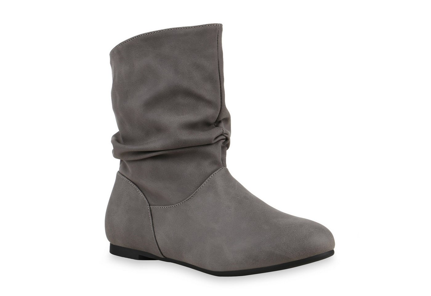 VAN HILL 902283 Schlupfboots Damen Schlupfstiefel Leder-Optik Stiefeletten Bequeme