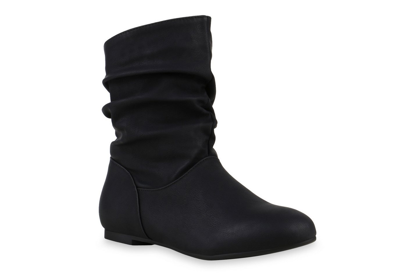VAN HILL 902283 Schlupfboots Damen Schlupfstiefel Leder-Optik Stiefeletten Bequeme
