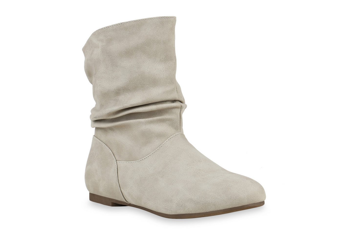 VAN HILL 902283 Schlupfboots Damen Schlupfstiefel Leder-Optik Stiefeletten Bequeme