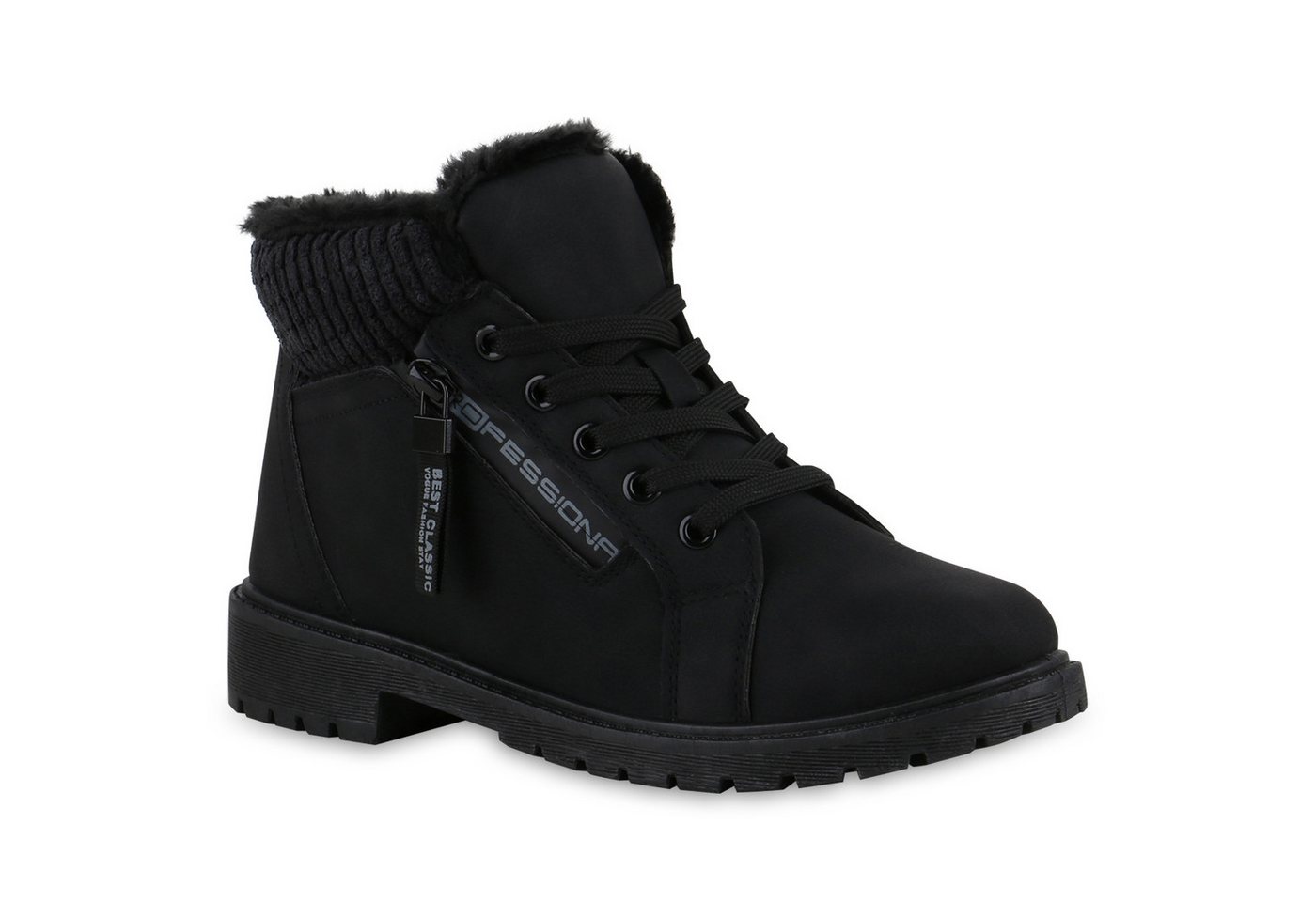 VAN HILL Damen Warm Gefüttert Worker Boots Stiefelette Bequem Prints Schuhe Stiefelette Damen Warm Gefüttert Worker Boots Stiefelette Bequem Prints