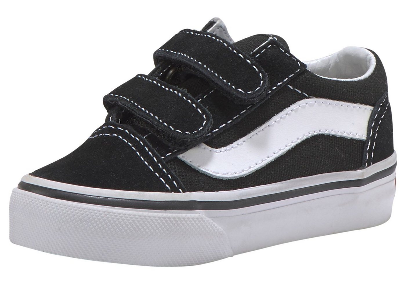 Vans Old Skool Sneaker mit Klettverschluss für Kleinkinder (schwarz/weiß)