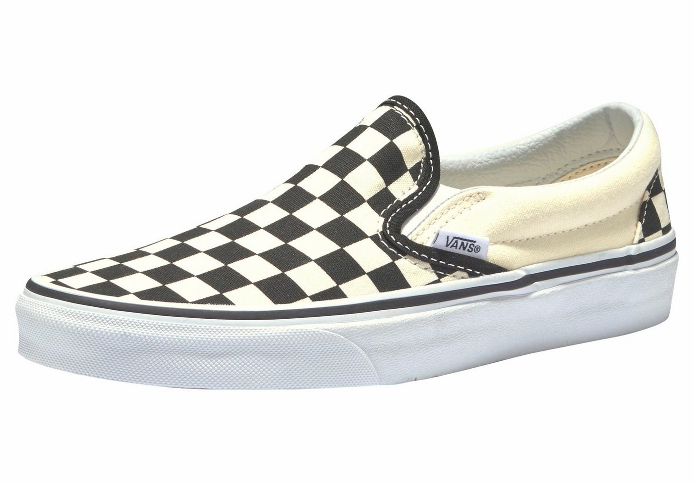 Vans UA Classic Slip-On Slip-On Sneaker aus textilem Canvas-Material (beige/schwarz)