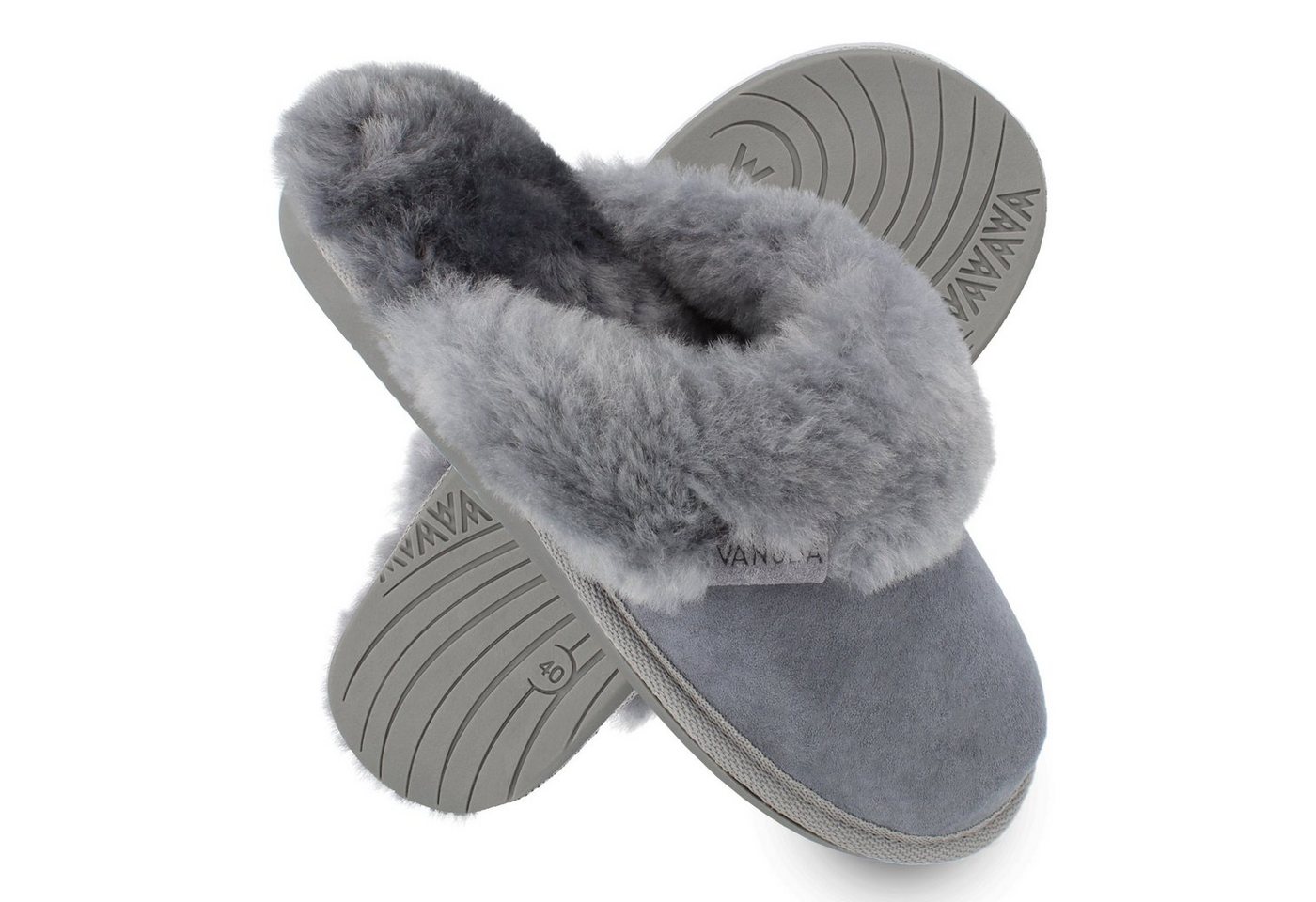 Vanuba CASHMERE I Damen Hausschuh Echtleder Hüttenschuhe/Winter-Hausschuhe/Gefüttert