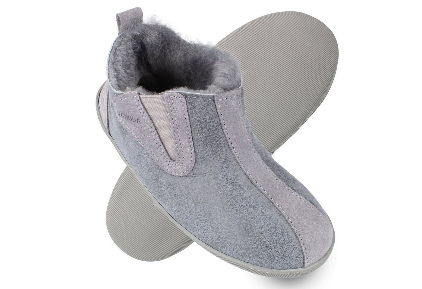 Vanuba COLUMBIA Damen Hausschuh Echtleder Hüttenschuhe/Winter-Hausschuhe/Gefüttert