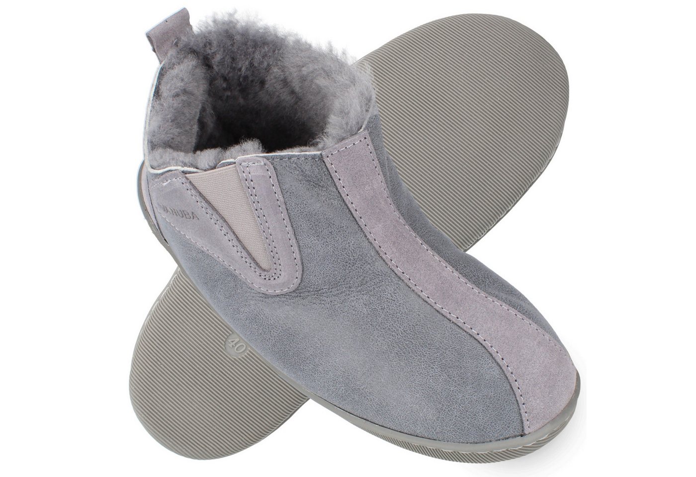 Vanuba COLUMBIA Herren Hausschuh Echtleder Hüttenschuhe/Winter-Hausschuhe/Gefüttert