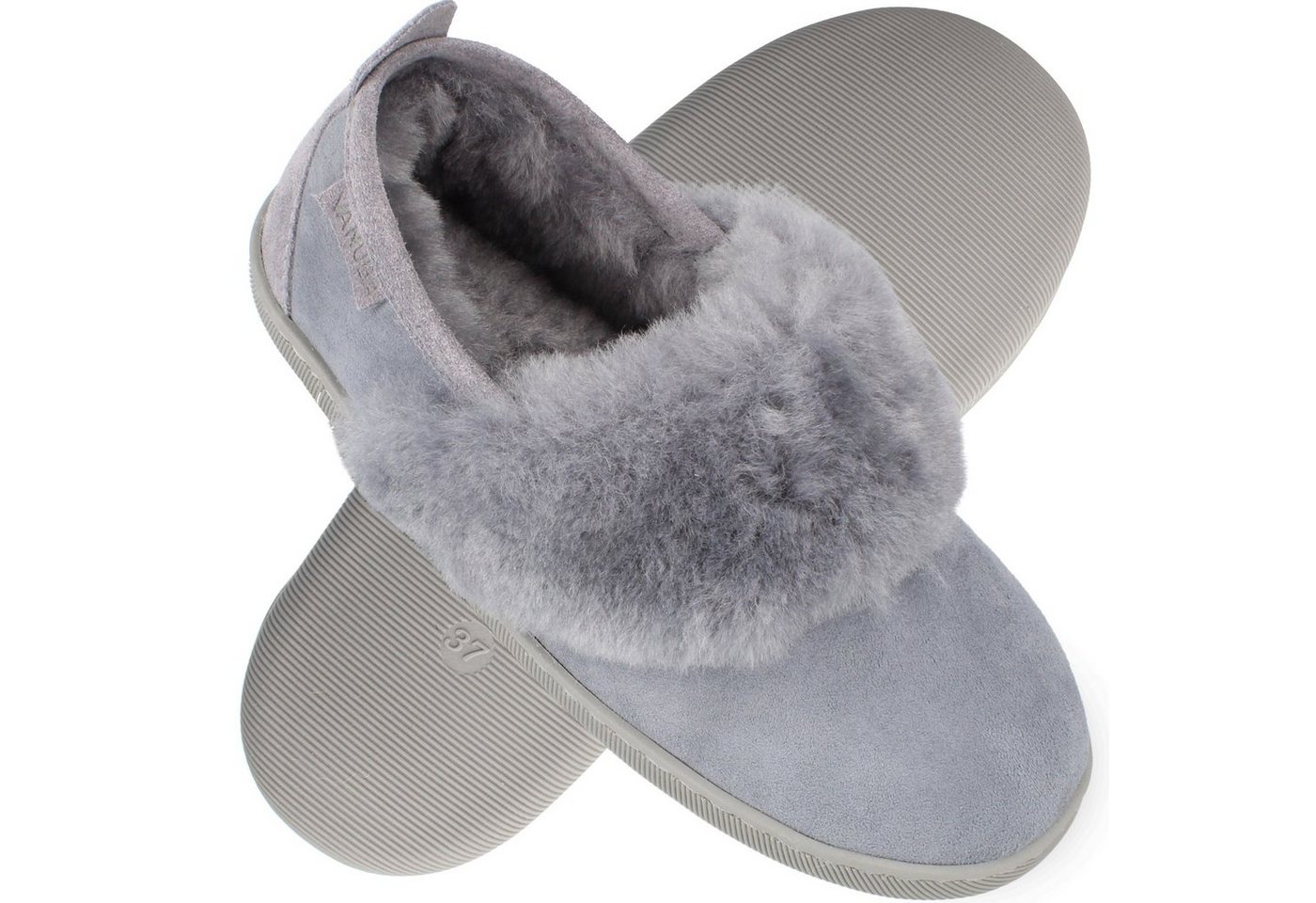 Vanuba CORMO Damen Hausschuh Echtleder Hüttenschuhe/Winter-Hausschuhe/Gefüttert