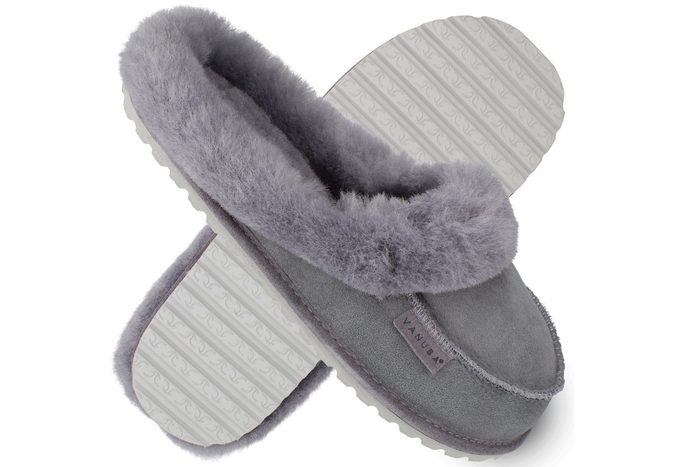 Vanuba NAJDI II Damen Hausschuh Echtleder Hüttenschuhe/Winter-Hausschuhe/Gefüttert