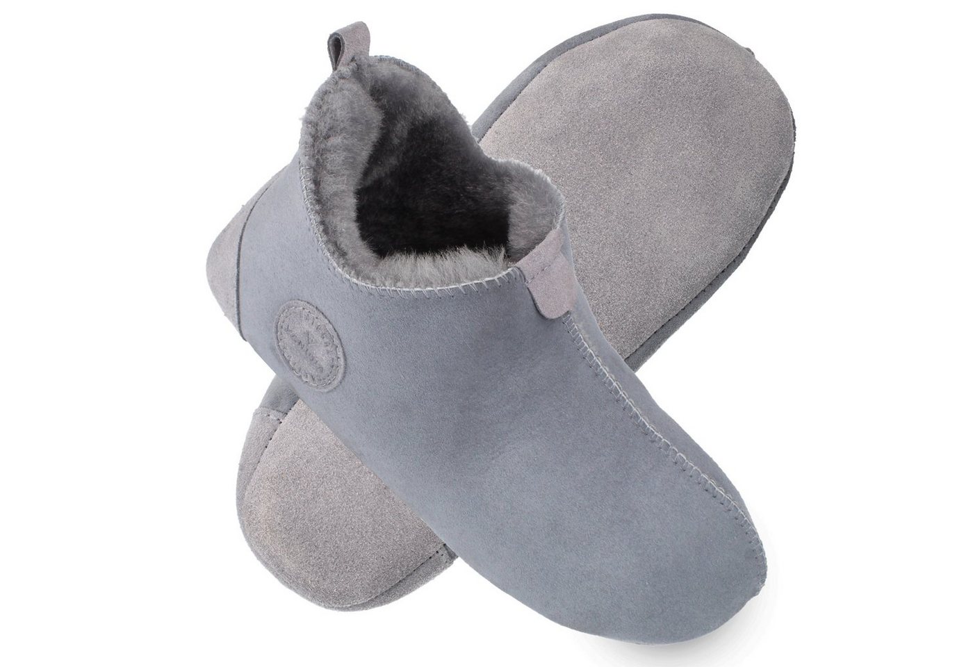 Vanuba OXFORD Damen Hausschuh Echtleder Hüttenschuhe/Winter-Hausschuhe/Gefüttert