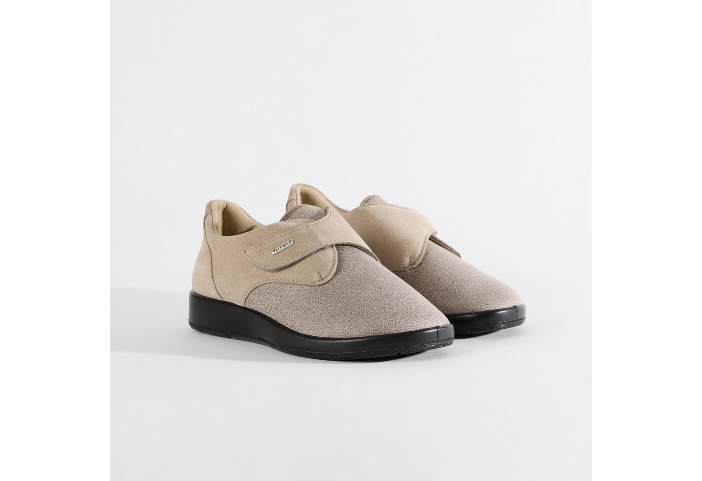 Varomed Unisex Kletthalbschuh Teneriffa Stretchschuh Klettschuh (Kiesel)