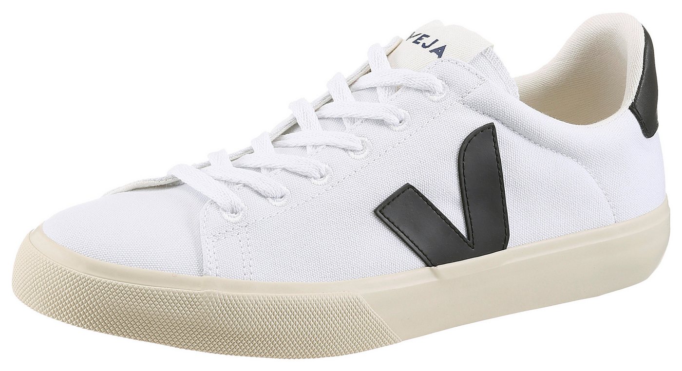 Veja Campo Sneaker Freizeitschuh, Halbschuh, Schnürschuh mit gepolstertem Schaftrand (schwarz/weiß)