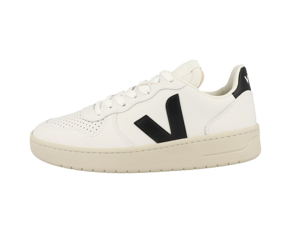 Veja V-10 Leather Damen Sneaker Turnschuhe, Sportschuhe, Freizeitschuhe, Halbschuhe, Schnürschuhe (weiß)