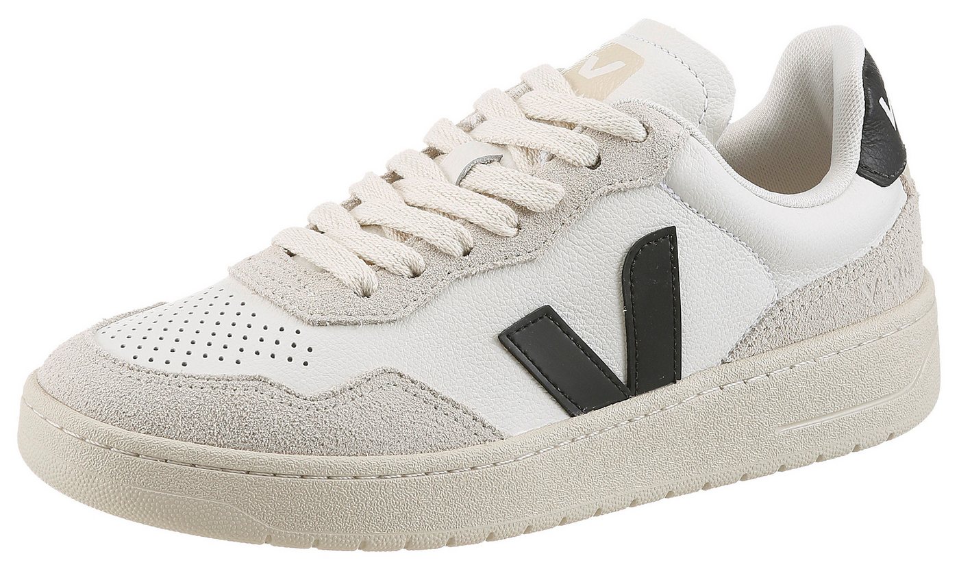 Veja V-90 Sneaker Freizeitschuh, Schnürschuh mit Kontrastbesatz an Ferse und Seite