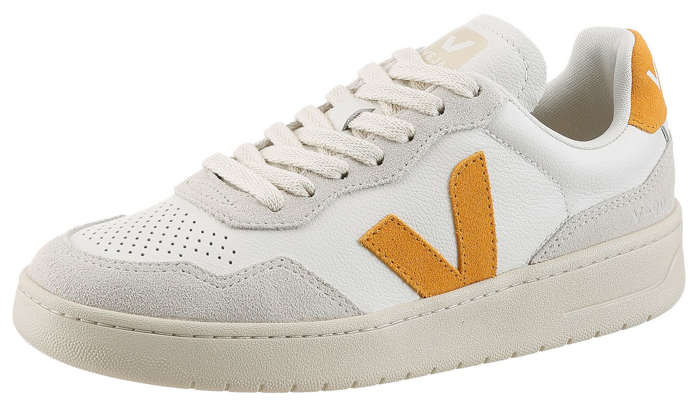 Veja V-90 Sneaker Freizeitschuh, Halbschuh, Schnürschuh mit farbenfrohen Kontrastbesatz