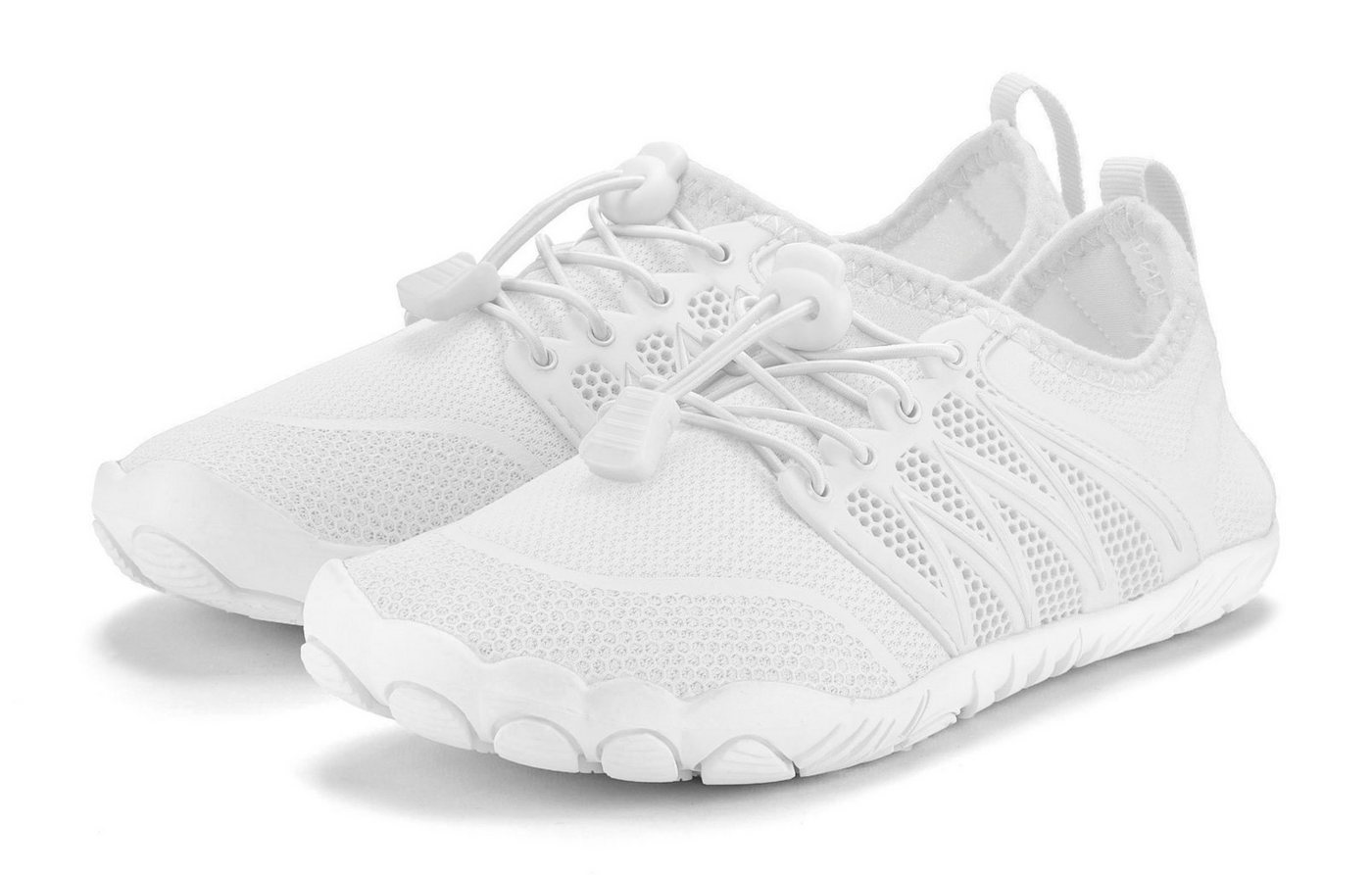 VENICE BEACH Aquaschuh, Slipper, Wasserschuh Badeschuh mit elastischen Bändern für schnelles Reinschlüpfen ultraleicht VEGAN (weiß)