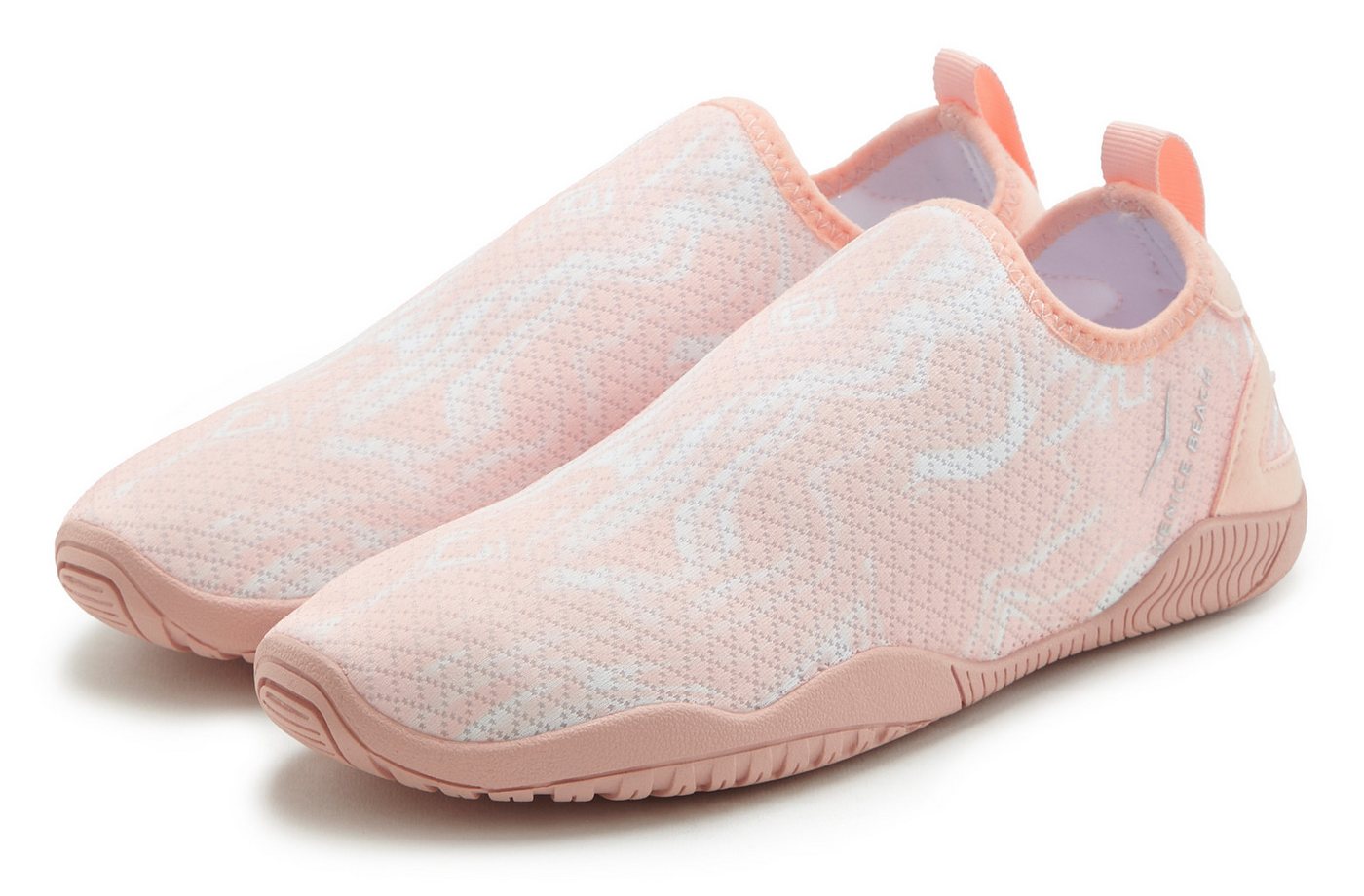 VENICE BEACH Badelatsche, Badeschuhe, Slipper, Wasserschuh Aquaschuh schnelltrocknend, zum Reinschlüpfen VEGAN (orange)