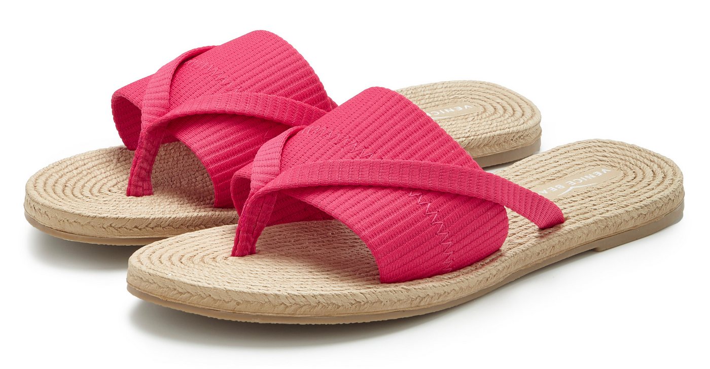 VENICE BEACH Badepantolette, Badelatsche, Badezehentrenner, Sandale, Mule Badeschuh NEU Pantolette, Zehentrenner mit wasserabweisender und leichter Sohle (rosa)