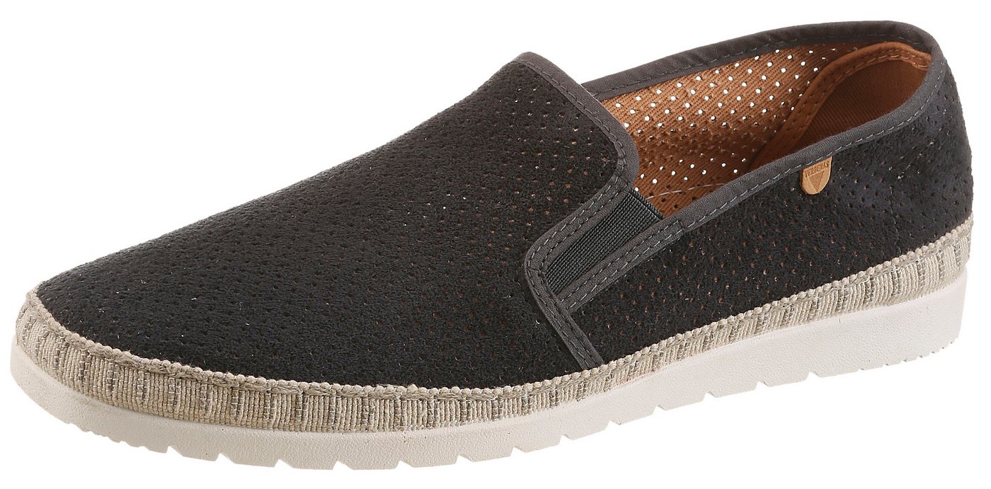 Verbenas Boris Hole Gallery Slipper Espadrilles, Sommerschuh, Freizeitschuh mit luftiger Perforierung (grau)