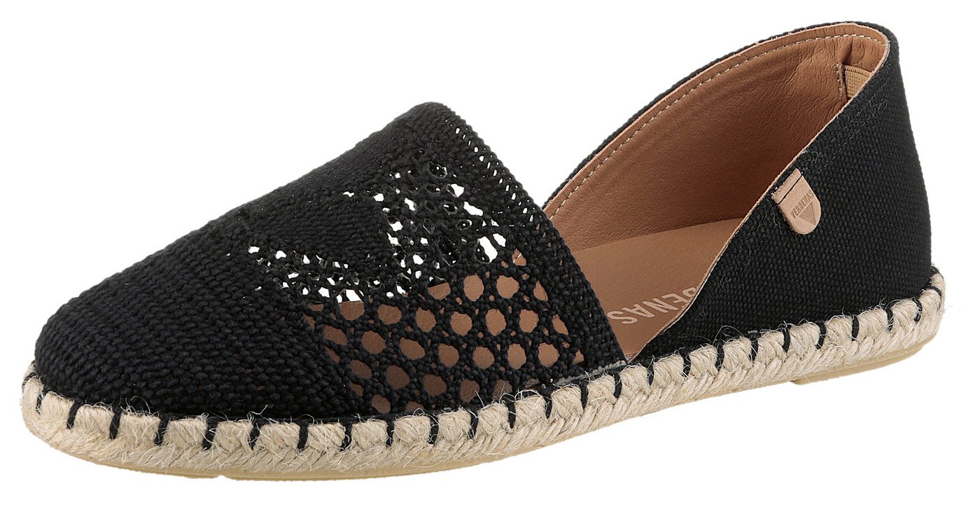 Verbenas Carmen Crochet-Lino Paris Espadrille, Slipper, Sommerschuh, Strandschuh im Häkel-Look