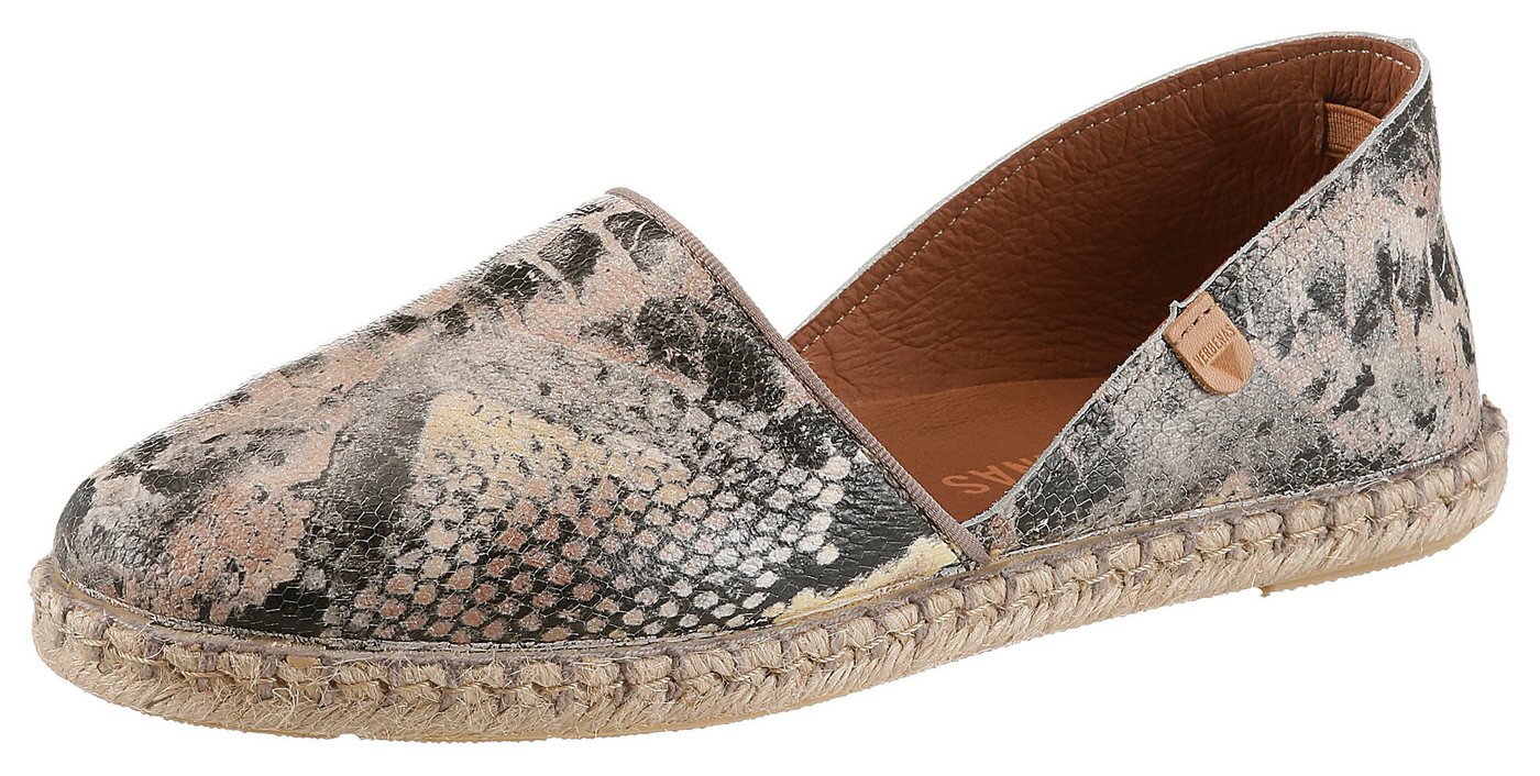 Verbenas CARMEN Espadrille Slipper, Schlupfschuh, Sommerschuh, Urlaubschuh in Reptil-Optik