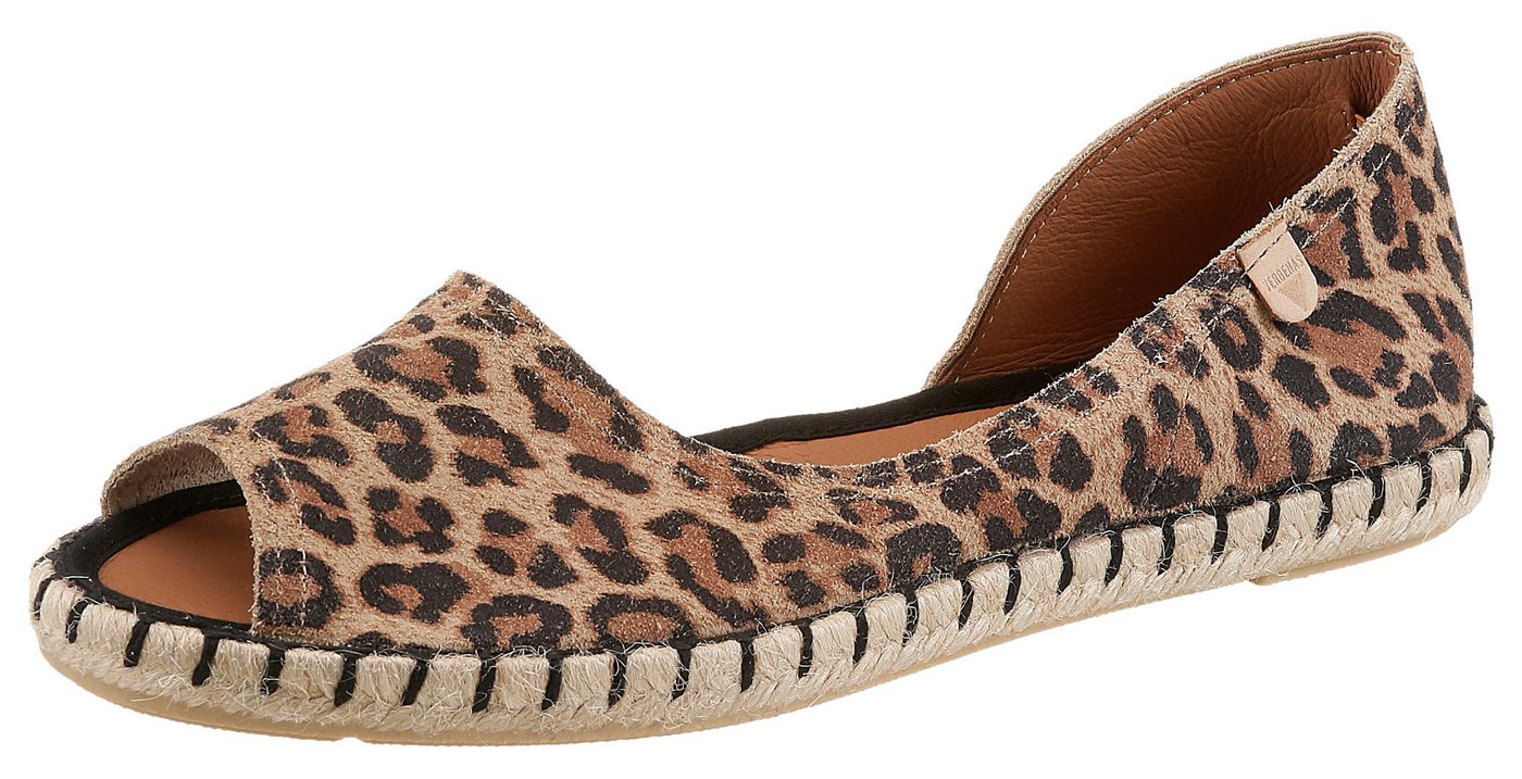 Verbenas CRUZ LEO Espadrille Sommerschuh, Urlaubsschuh, Leo-Look, mit Zehenöffnung