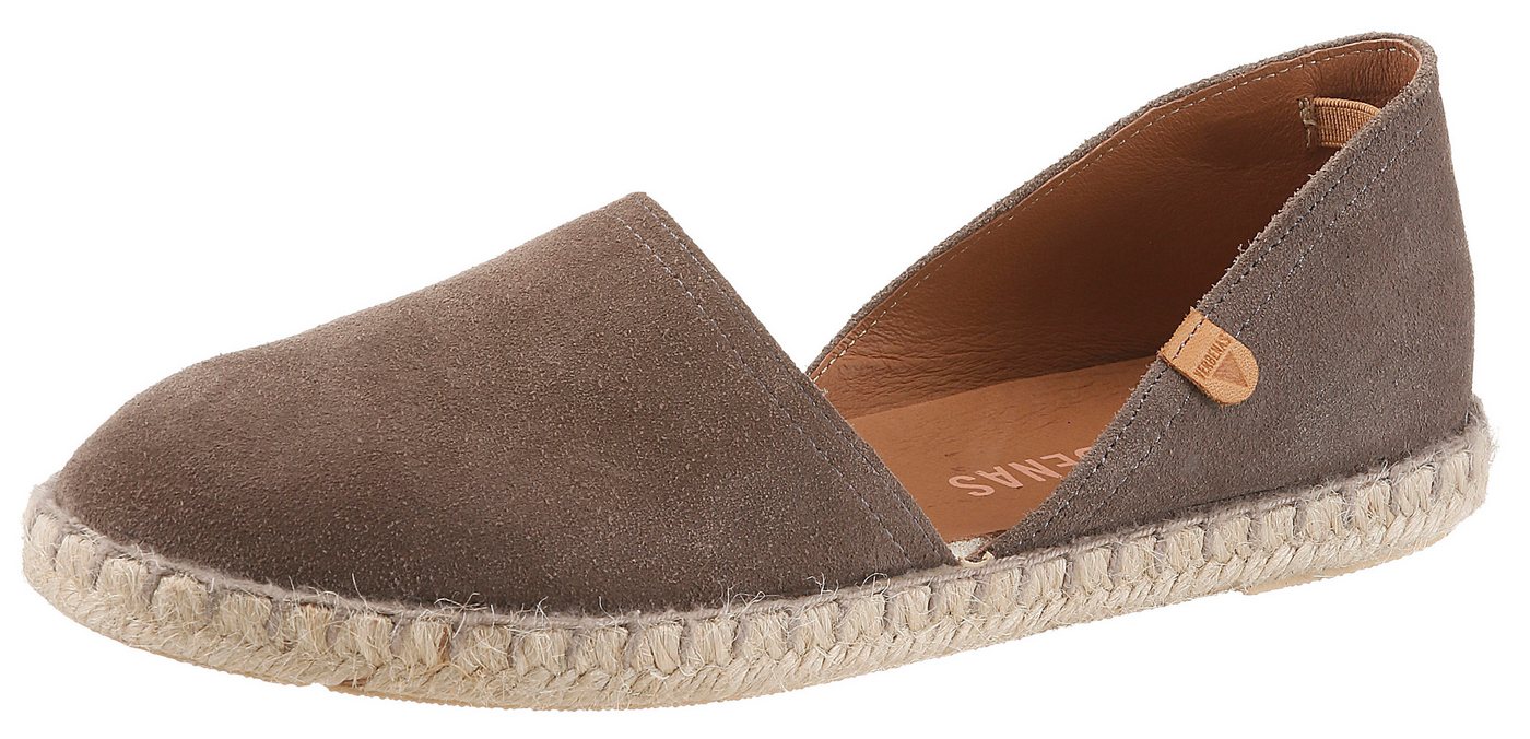 Verbenas Espadrille Strandschuh, Sommerschuh, Loafer aus Veloursleder (grau)