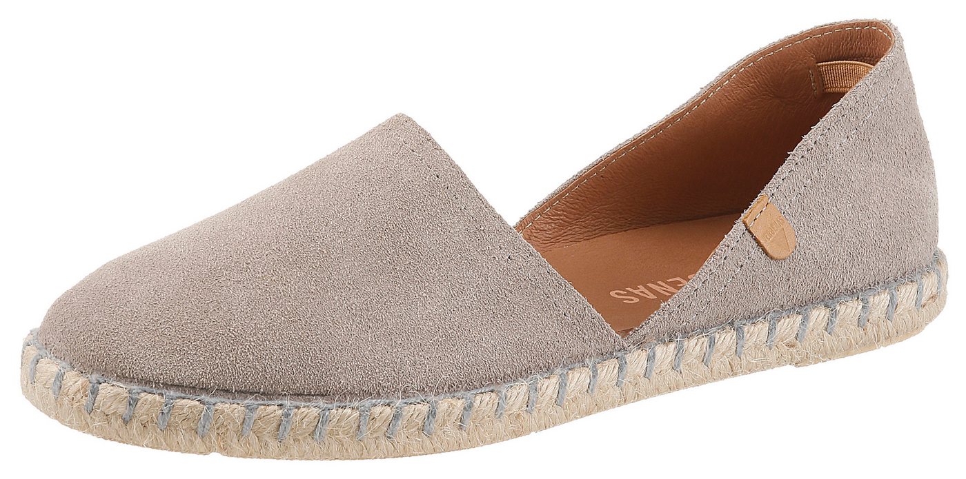 Verbenas Espadrille Strandschuh, Sommerschuh, Loafer aus Veloursleder (grau)
