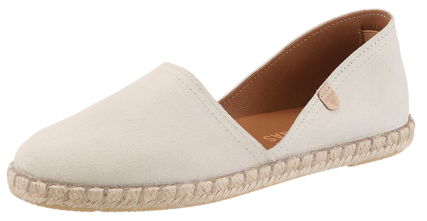 Verbenas Espadrille Strandschuh, Sommerschuh, Loafer aus Veloursleder (weiß)