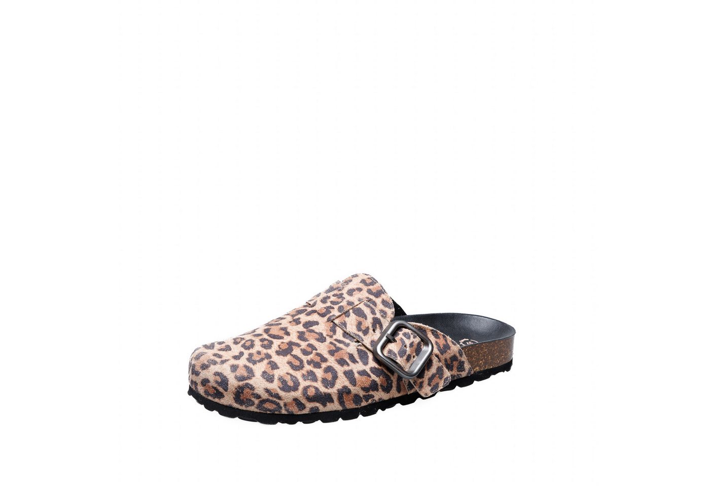 Verbenas Clog Hausschuh, Sommerschuh im Leo-Look