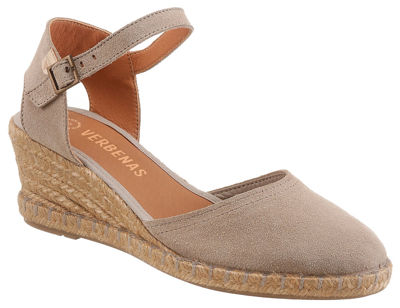 Verbenas Keilsandalette, Sommerschuh, Urlaubsschuh mit Bastbesatz