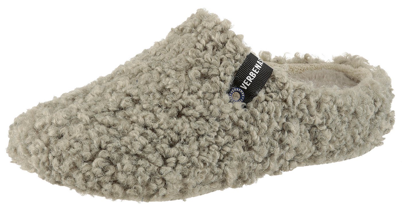 Verbenas Pantoffel, Hausschuh, Homeslipper, Clog in kuscheliger Optik (grün)