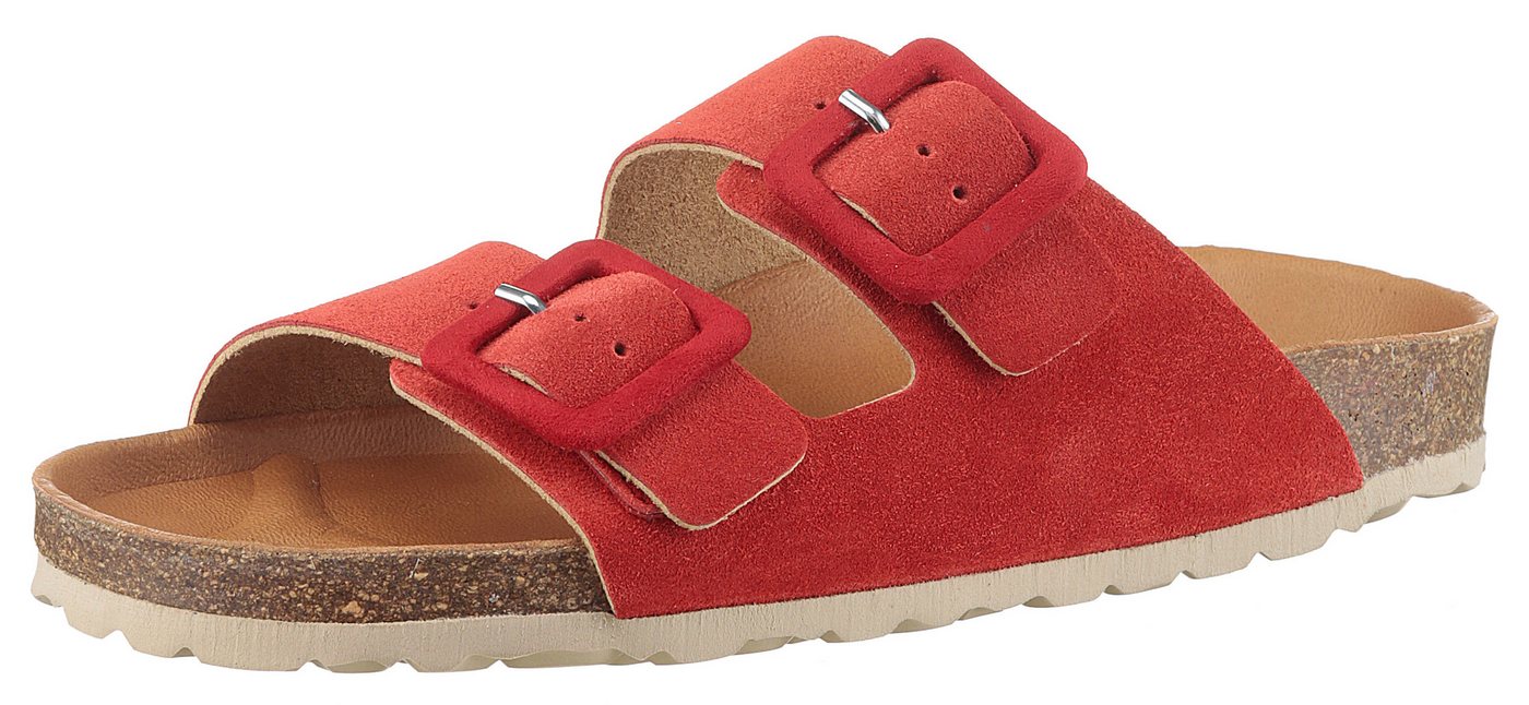 Verbenas Randell Velour Pantolette, Sommerschuh, Schlappen, Hausschuh, Urlaubschuh mit Softfußbett