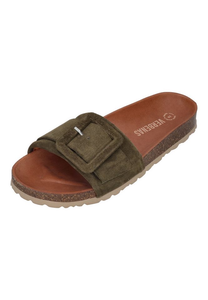 Verbenas REIKO Velour Pantolette Kaki
