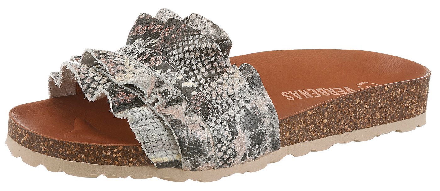 Verbenas ROCIO Pantolette Sommerschuh, Strandschuh, Urlaubsschuh in Reptil-Optik