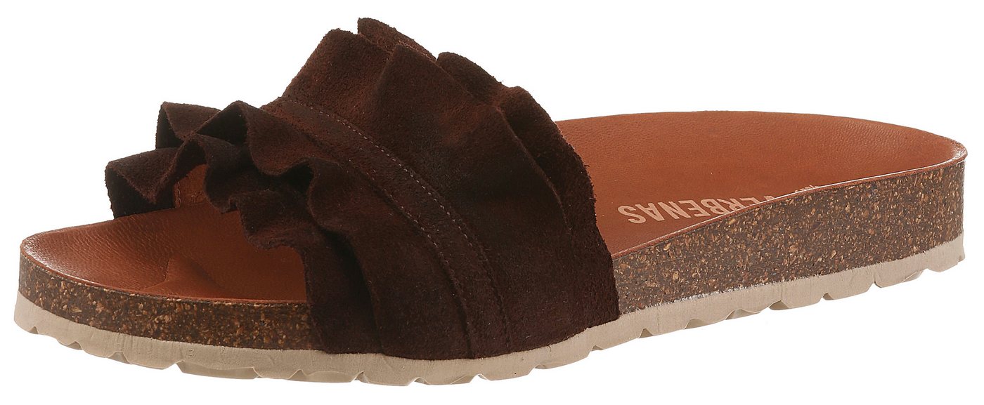 Verbenas Rocio Roda Pantolette Sommerschuh, Flat mit geschwungenen Laschenstoff