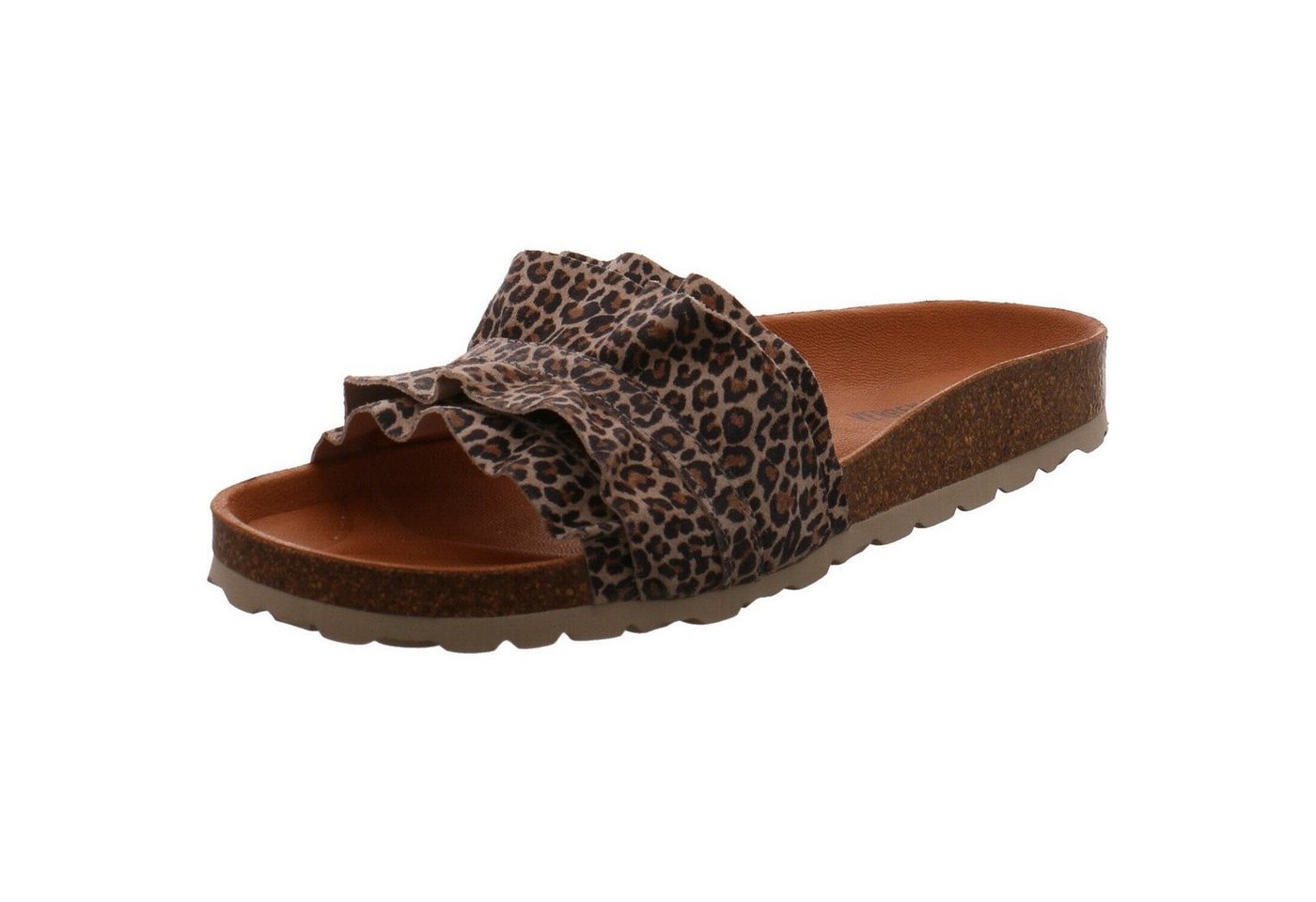 Verbenas Rocio Serraje Volante Leopardo Pantolette (braun)
