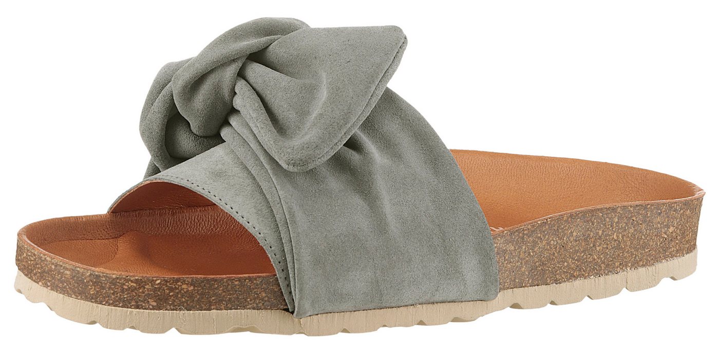 Verbenas Roxy Roda Pantolette Sommerschuh, Flat, Pool Slides mit modischer Schlaufe (grau)