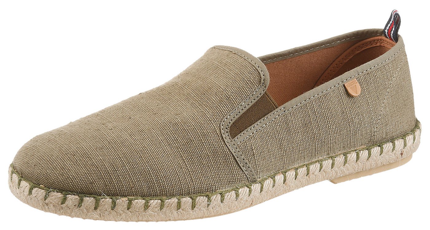 Verbenas TOM MALI Slipper Schlupfschuh, Urlaubsschuh, Flat mit Bast-Sohlenumrahmung