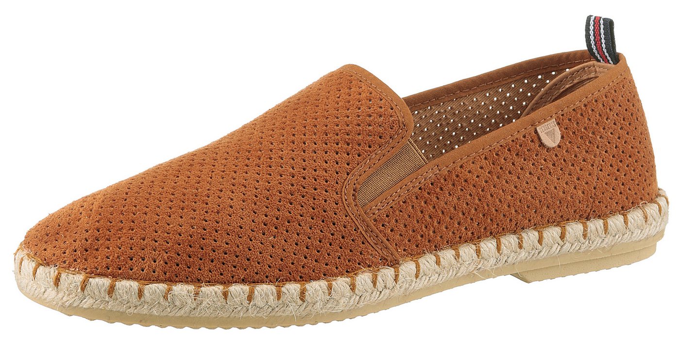 Verbenas Tom Pacific Espadrille Loafer, Slipper, Sommerschuh, Strandschuh mit Stretcheinsätze (braun)