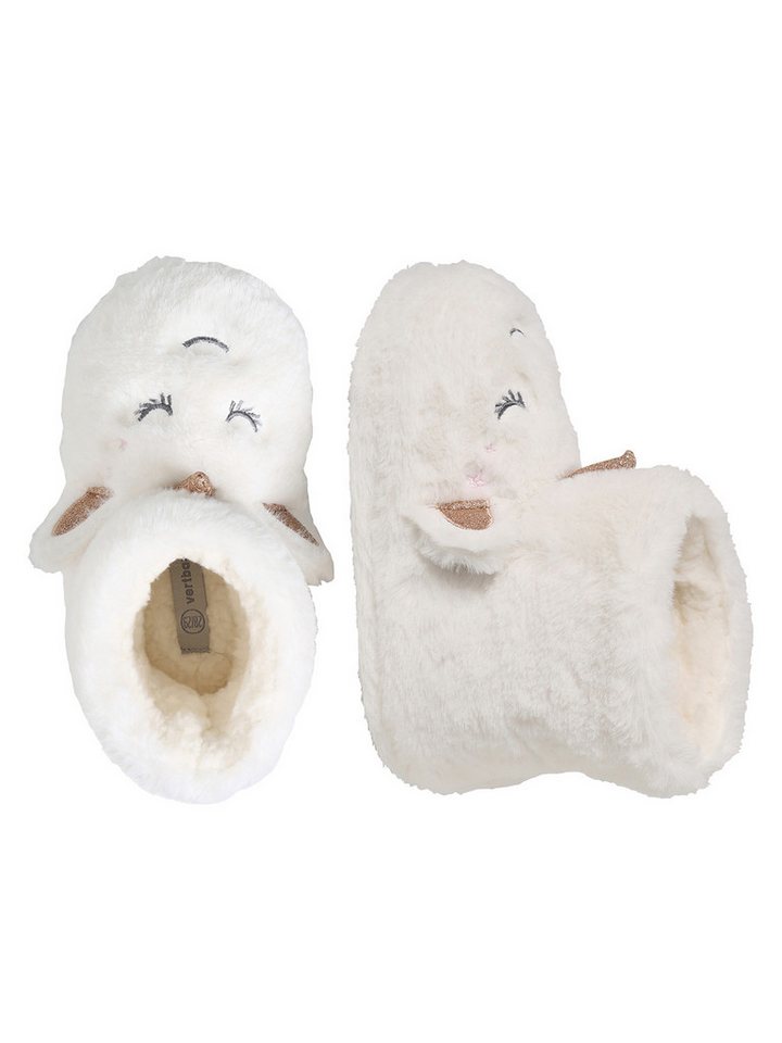 vertbaudet Hohe Mädchen Plüsch-Hausschuhe Bootsschuh