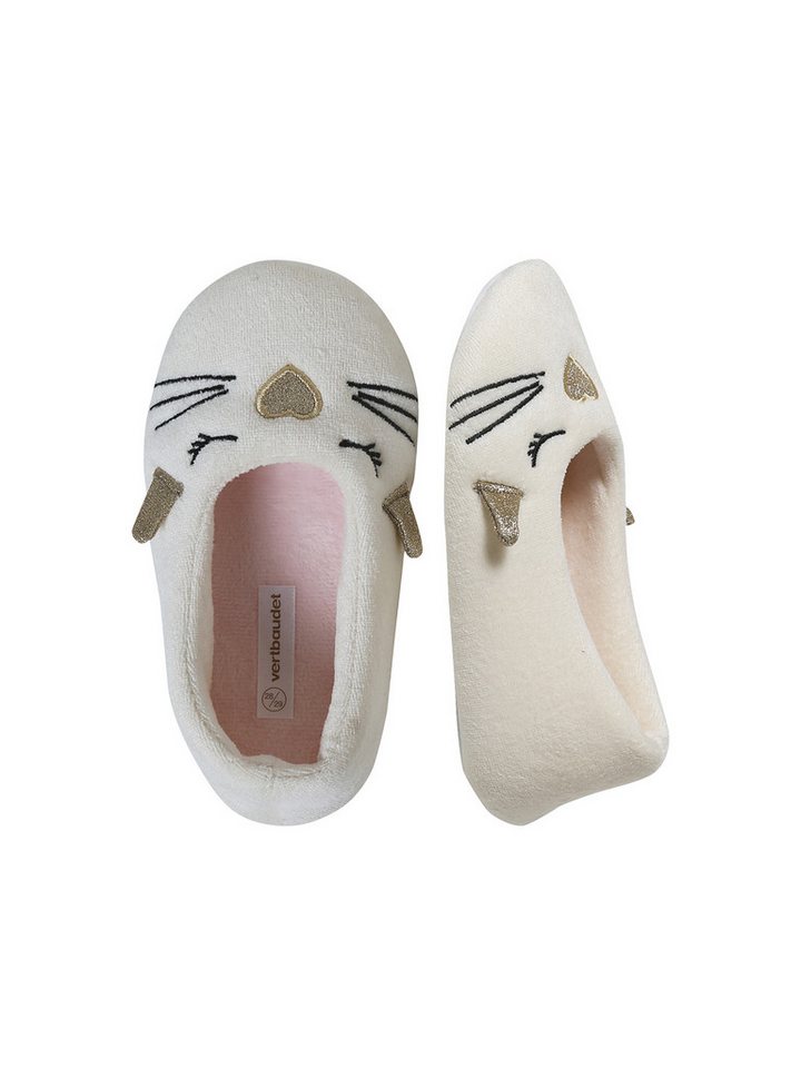 vertbaudet Kinder Stoffhausschuhe, Ballerina-Form Ballerina