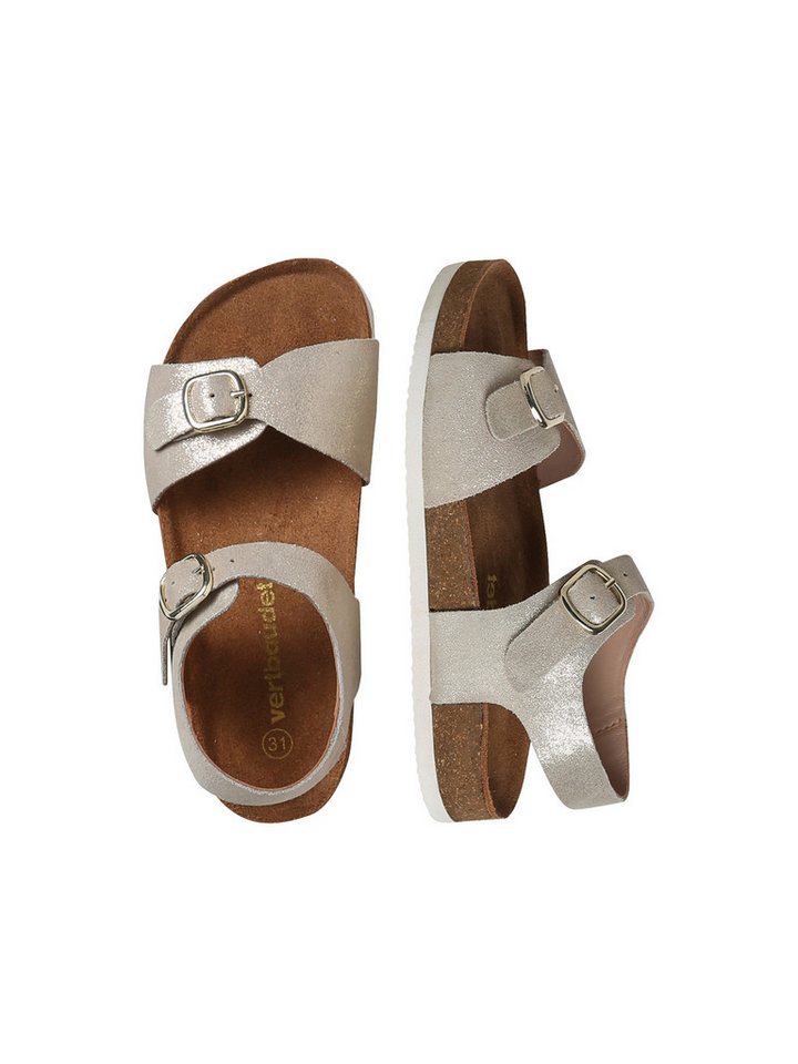 vertbaudet Ledersandalen mit 2 Schnallen Kinder Sandale (gelb)
