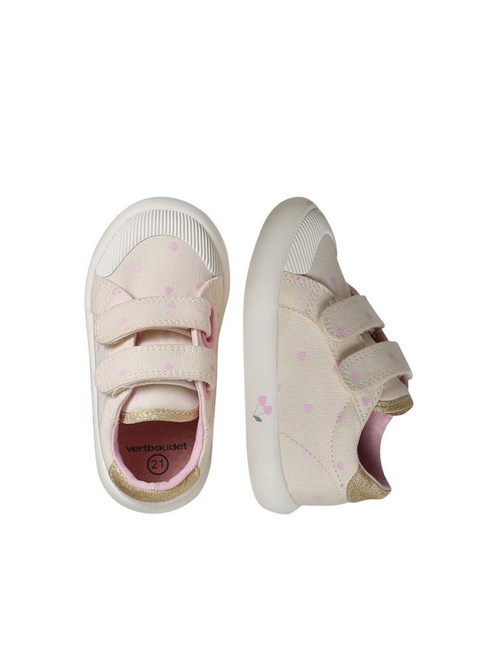 vertbaudet Mädchen Baby Stoffschuhe, Klett Babystiefel
