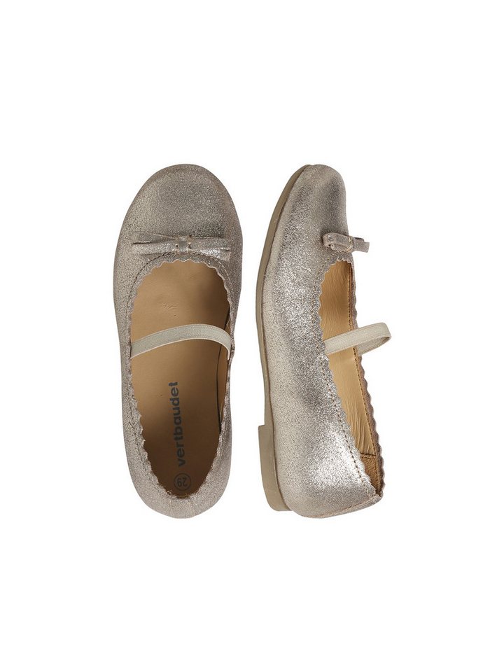vertbaudet Mädchen Leder-Ballerinas in Glitzeroptik Ballerina
