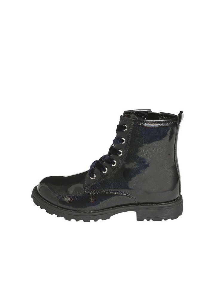 vertbaudet Mädchen Schnürboots mit Reißverschluss, Lack-Optik Stiefelette