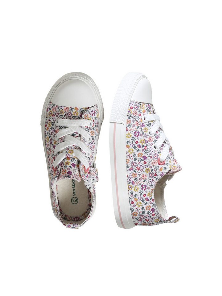 vertbaudet Mädchen Stoff-Sneakers mit Reißverschluss Sneaker (pfirsich)