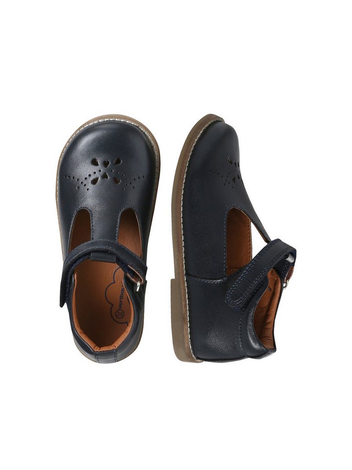 vertbaudet Spangenschuhe aus Leder Mädchen, Klett Ballerina