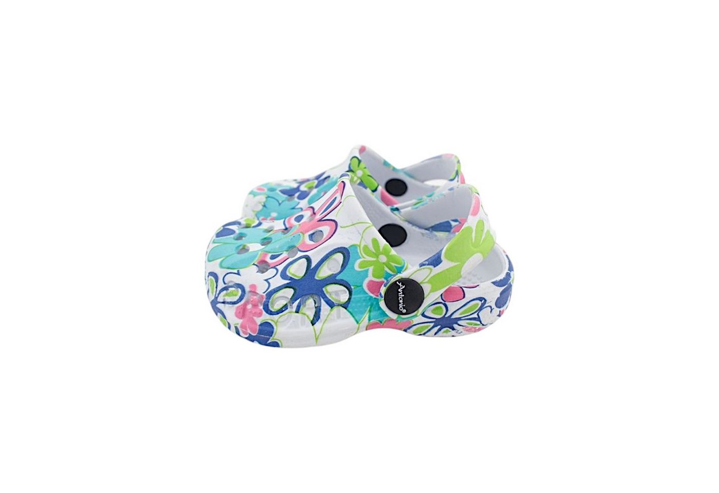 VewoTex Baby & Kinder Clogs mit Blumenmuster » günstige Kinderschuhe Clog (1 Paar Clogs, 2-tlg., Kein Set) Kinder Badeschlappen » Badelatschen mit Riemen & Cut-Outs