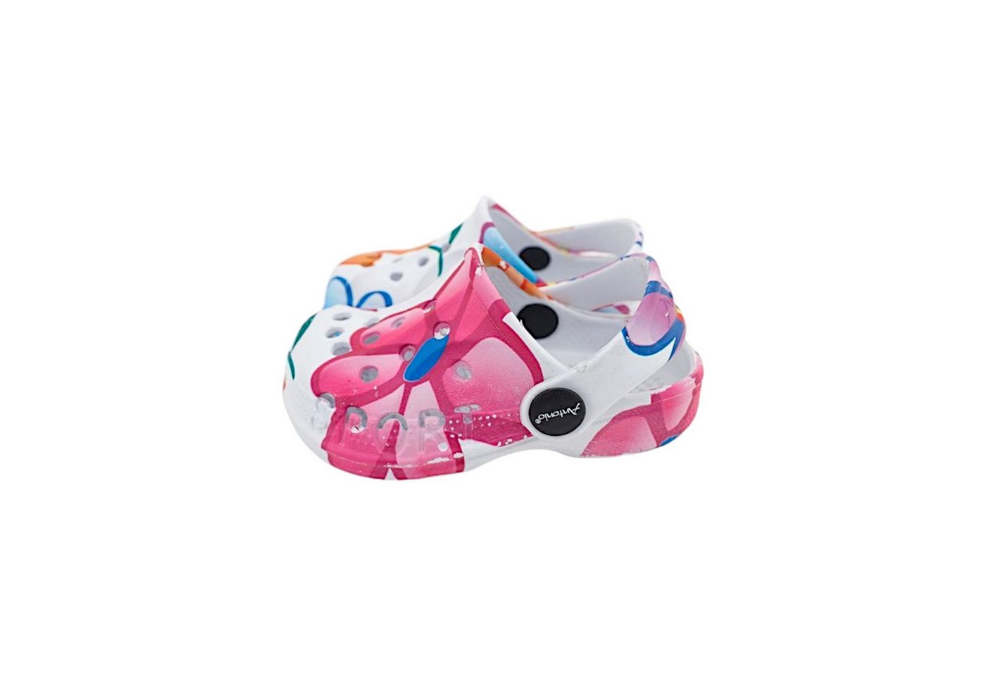 VewoTex Baby & Kinder Clogs mit Blumenmuster » günstige Kinderschuhe Clog (1 Paar Clogs, 2-tlg., Kein Set) Kinder Badeschlappen » Badelatschen mit Riemen & Cut-Outs